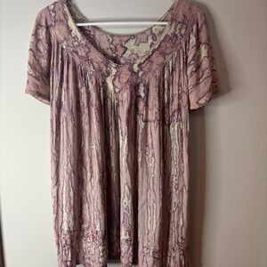 Advance Apparels Pink Marble Women's Blouse One Size